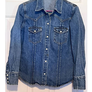 Arizona Jean‎ Co Vintage 1990's Women's Demin Jacket Pearl Snaps Pockets Size M